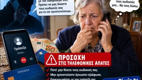 Εξιχνιάστηκε τηλεφωνική απάτη σε βάρος ηλικιωμένης στην Κατερίνη.